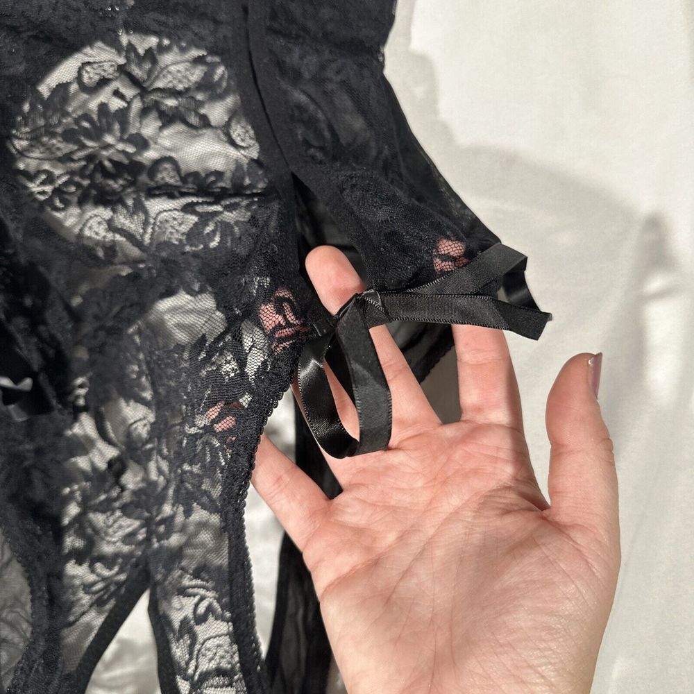 NEW$42 Oh La La Cheri [ OS ] Zara Underwire Open Cup Open Gusset Lace Teddy 6387 - Picture 7 of 15